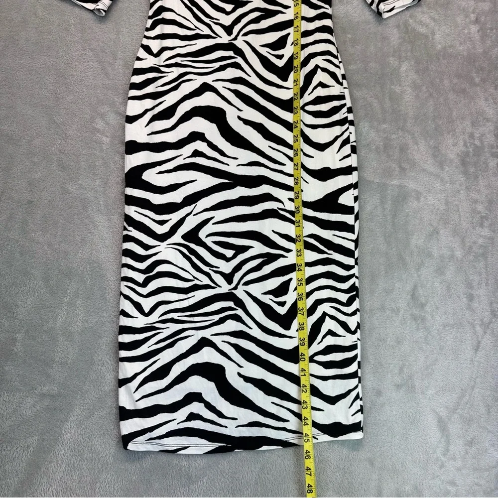ALICE + OLIVIA Zebra-Print Sheath Bodycon Dress Size 6 - Picture 8 of 12